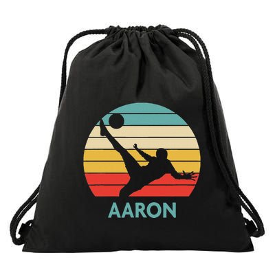 Aaron Name Gift Personalized Soccer Drawstring Bag