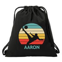 Aaron Name Gift Personalized Soccer Drawstring Bag