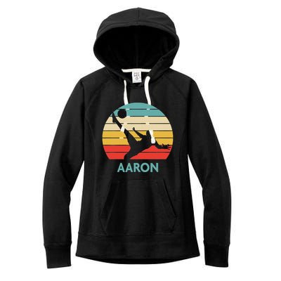 Aaron Name Gift Personalized Soccer Women's Fleece Hoodie