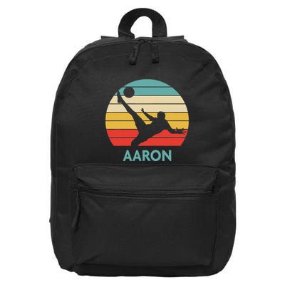Aaron Name Gift Personalized Soccer 16 in Basic Backpack