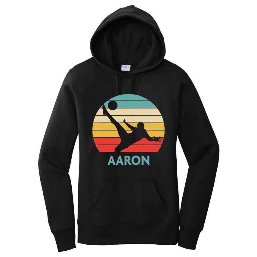 Aaron Name Gift Personalized Soccer Women's Pullover Hoodie