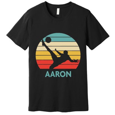 Aaron Name Gift Personalized Soccer Premium T-Shirt