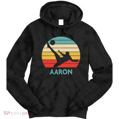Aaron Name Gift Personalized Soccer Tie Dye Hoodie