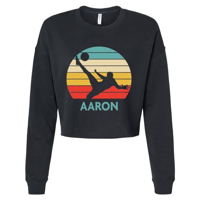 Aaron Name Gift Personalized Soccer Cropped Pullover Crew