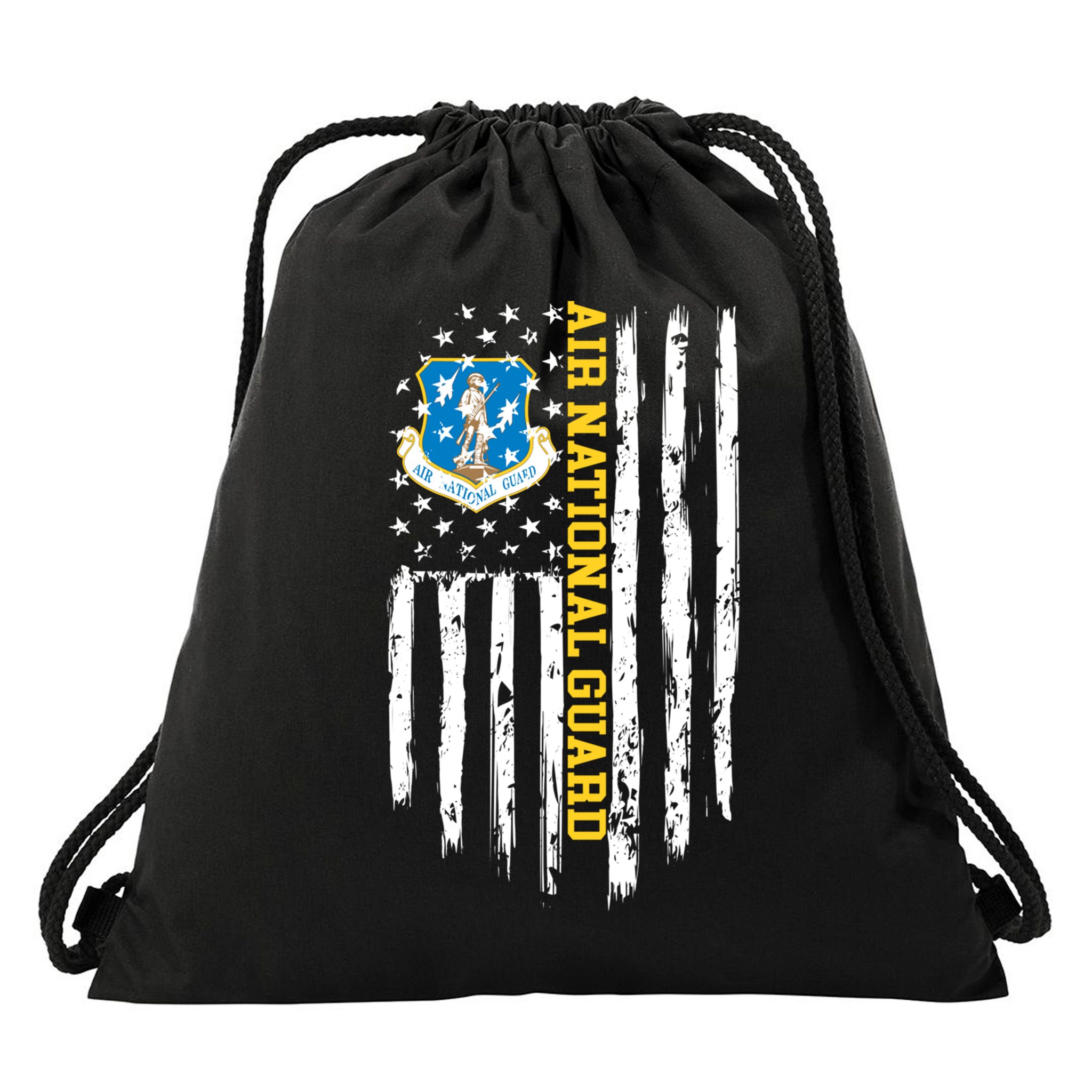 Air National Guard American Flag Gift Drawstring Bag
