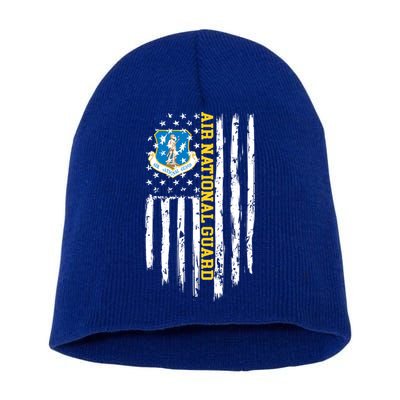 Air National Guard American Flag Gift Short Acrylic Beanie