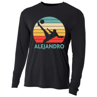 Alejandro Name Gift Personalized Soccer Cooling Performance Long Sleeve Crew