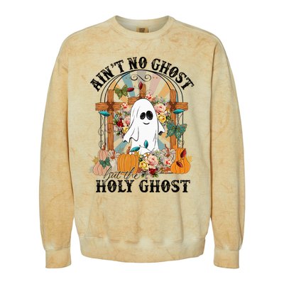 AinT No Ghost But The Holy Ghost Ghost Christian Halloween Colorblast Crewneck Sweatshirt