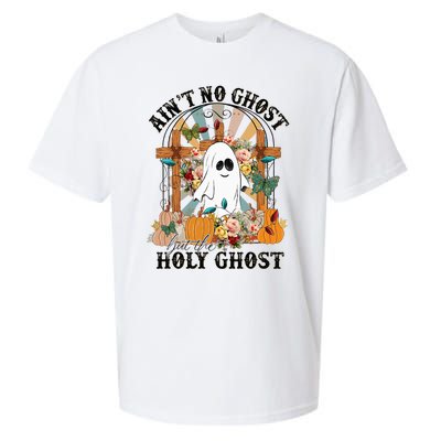 AinT No Ghost But The Holy Ghost Ghost Christian Halloween Sueded Cloud Jersey T-Shirt