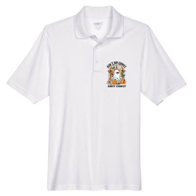 AinT No Ghost But The Holy Ghost Ghost Christian Halloween Men's Origin Performance Piqué Polo