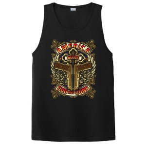 America Needs God And Guns PosiCharge Competitor Tank