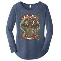 America Needs God And Guns Women's Perfect Tri Tunic Long Sleeve Shirt