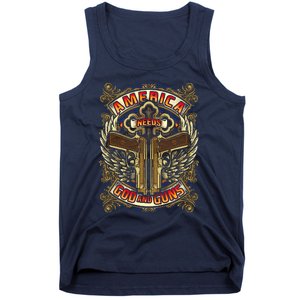 America Needs God And Guns Tank Top