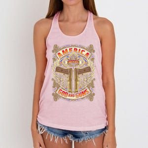 America Needs God And Guns Women's Knotted Racerback Tank