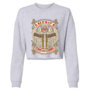 America Needs God And Guns Cropped Pullover Crew