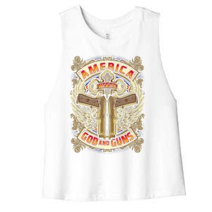 America Needs God And Guns Women's Racerback Cropped Tank