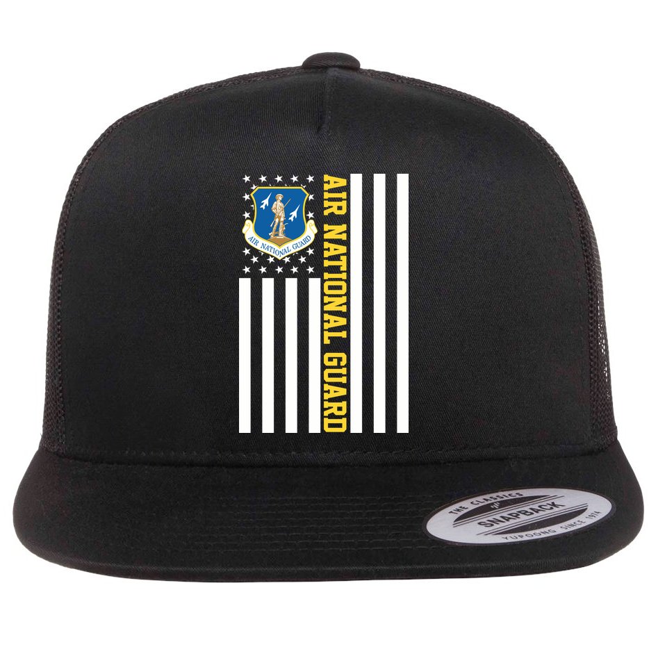 Air National Guard American Flag Gift Flat Bill Trucker Hat