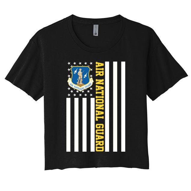 Air National Guard American Flag Gift Women's Crop Top Tee