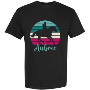 Aubree Name Gift Equestrian Aubree Horse Girl Garment-Dyed Heavyweight T-Shirt