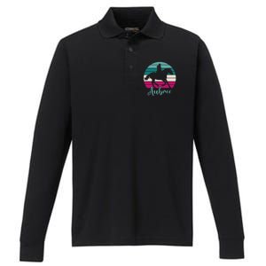 Aubree Name Gift Equestrian Aubree Horse Girl Performance Long Sleeve Polo