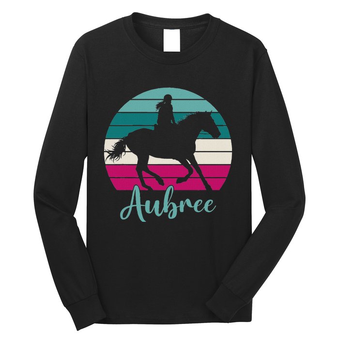 Aubree Name Gift Equestrian Aubree Horse Girl Long Sleeve Shirt