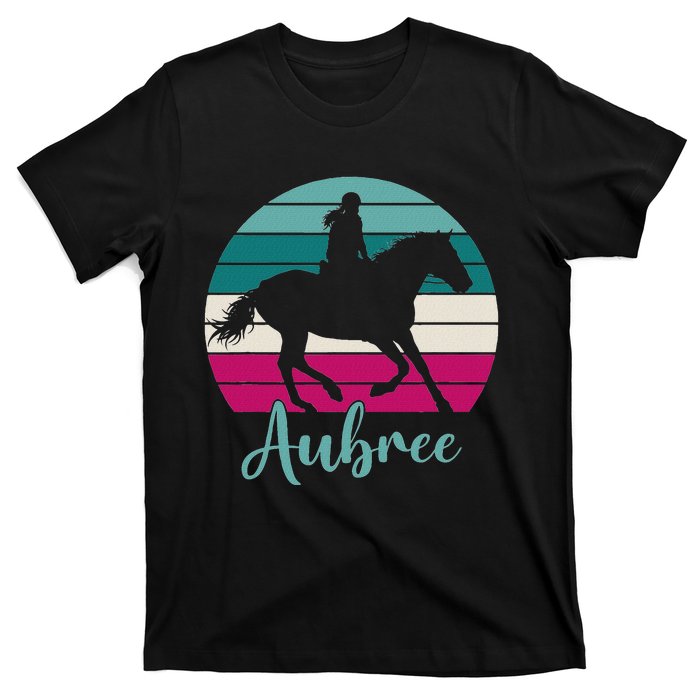 Aubree Name Gift Equestrian Aubree Horse Girl T-Shirt