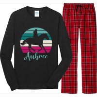 Aubree Name Gift Equestrian Aubree Horse Girl Long Sleeve Pajama Set