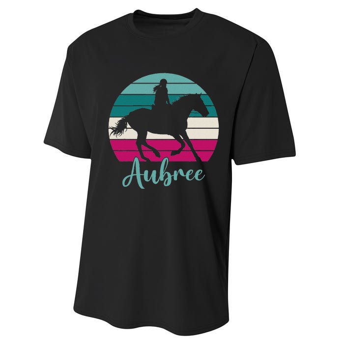 Aubree Name Gift Equestrian Aubree Horse Girl Performance Sprint T-Shirt