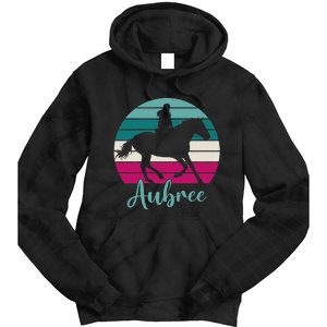 Aubree Name Gift Equestrian Aubree Horse Girl Tie Dye Hoodie