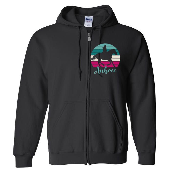 Aubree Name Gift Equestrian Aubree Horse Girl Full Zip Hoodie