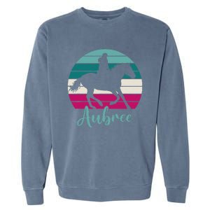 Aubree Name Gift Equestrian Aubree Horse Girl Garment-Dyed Sweatshirt