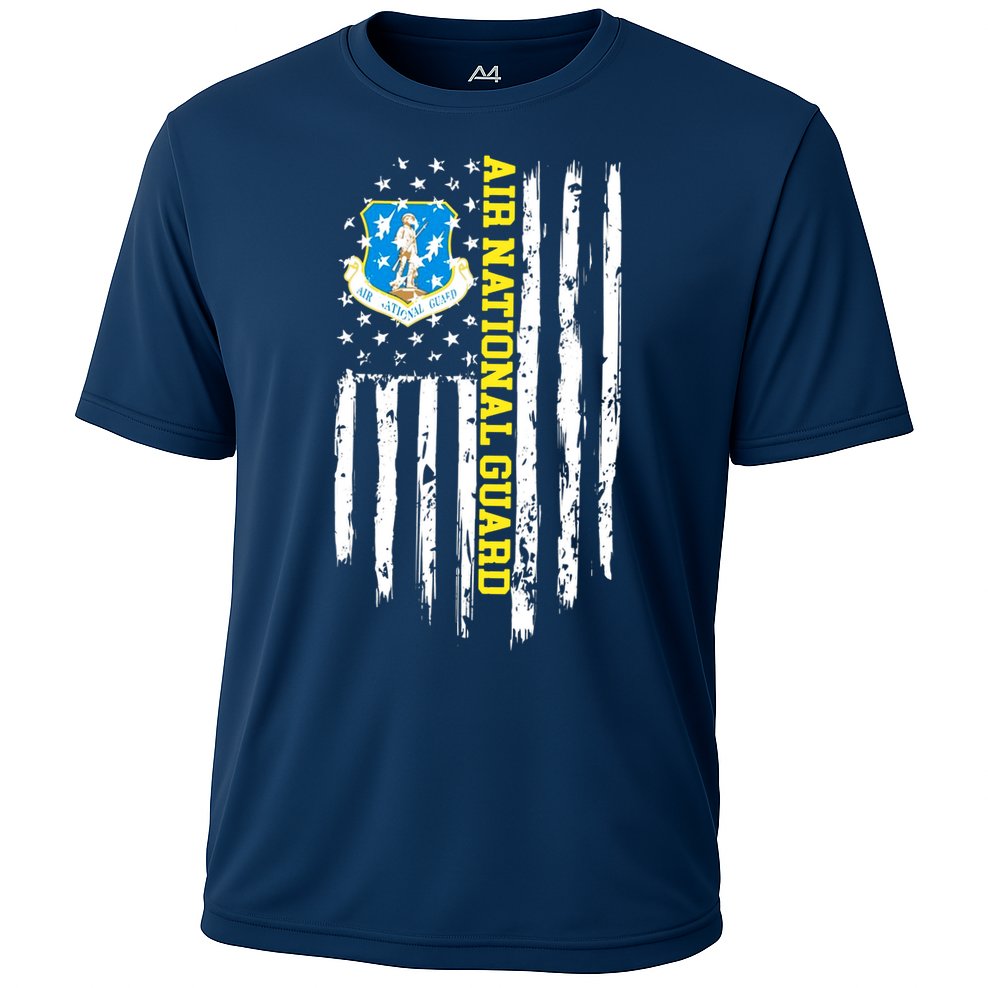 Air National Guard American Flag Cooling Performance Crew T-Shirt