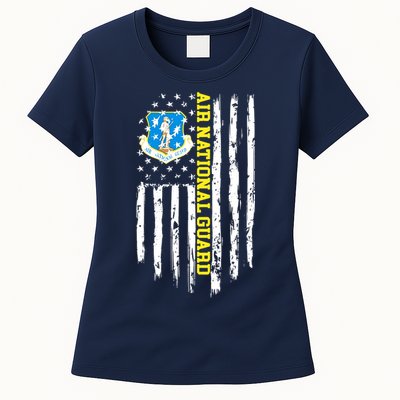 Air National Guard American Flag Womens T-Shirt