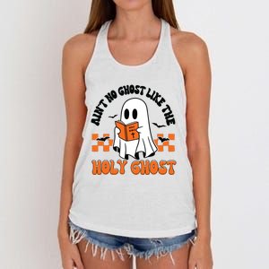 AinT No Ghost Like The Holy Ghost Halloween Christian Jesus Long Sleeve Women's Knotted Racerback Tank