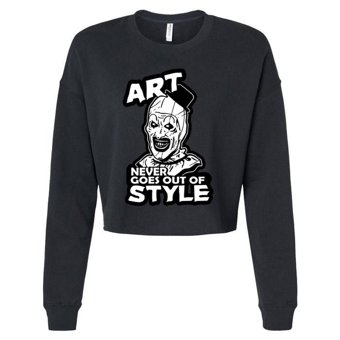 Art Never Goes Out Of Style Horror Clown Cropped Pullover Crew