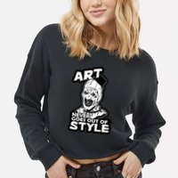 Art Never Goes Out Of Style Horror Clown Cropped Pullover Crew