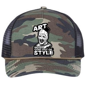 Art Never Goes Out Of Style Horror Clown Retro Rope Trucker Hat Cap