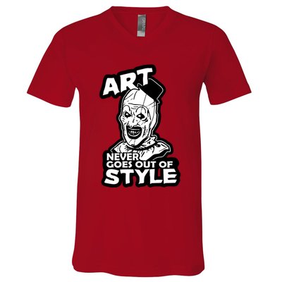 Art Never Goes Out Of Style Horror Clown V-Neck T-Shirt