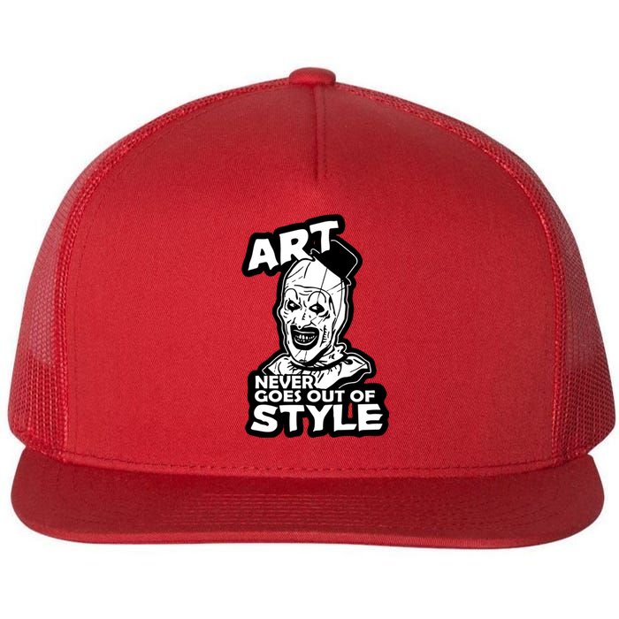 Art Never Goes Out Of Style Horror Clown Flat Bill Trucker Hat