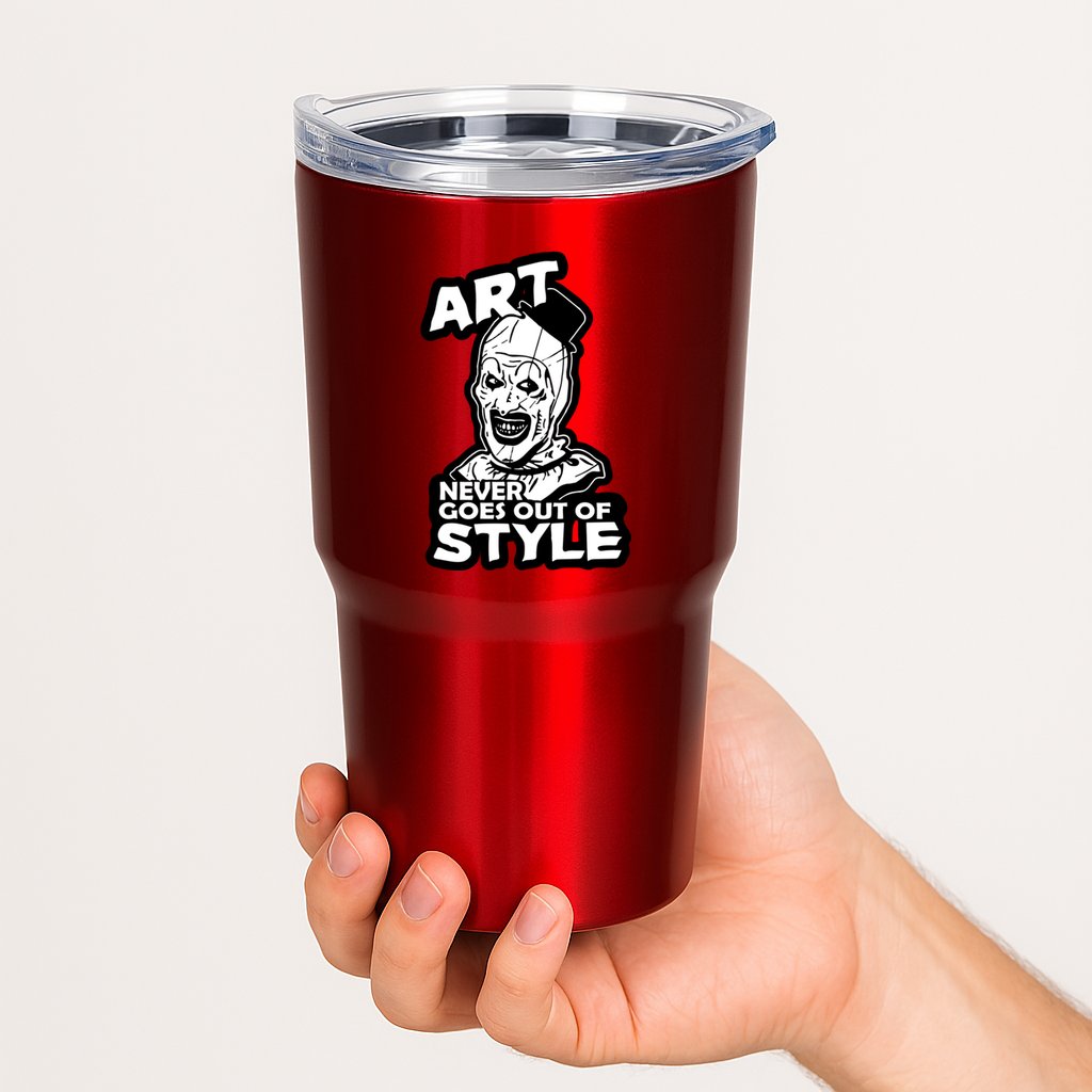 Art Never Goes Out Of Style Horror Clown Tumbler