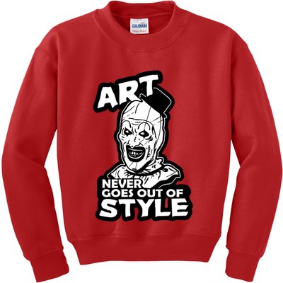 Art Never Goes Out Of Style Horror Clown Kids Sweatshirt
