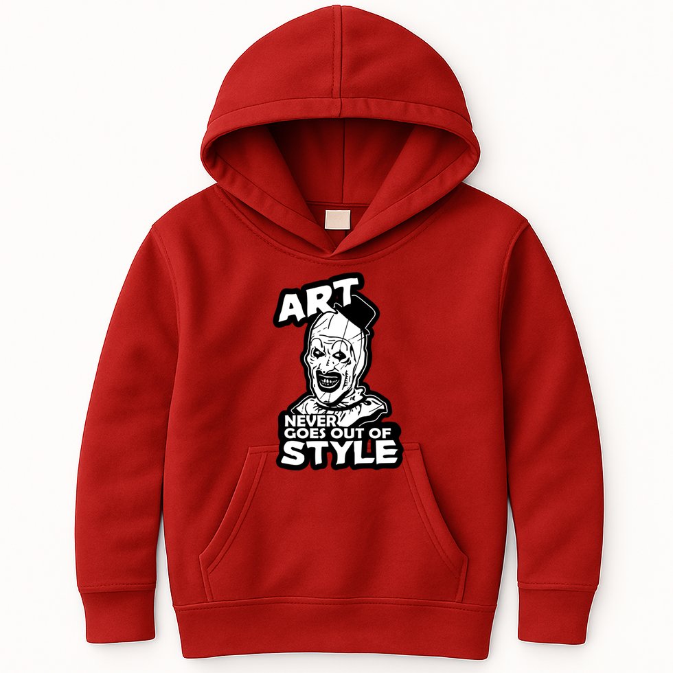 Art Never Goes Out Of Style Horror Clown Kids Hoodie