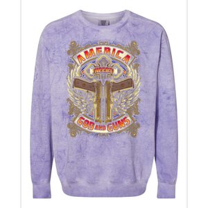 America Needs God And Guns Colorblast Crewneck Sweatshirt