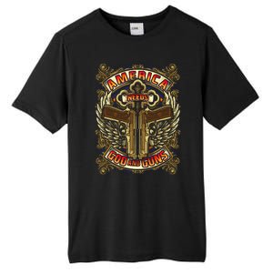 America Needs God And Guns Tall Fusion ChromaSoft Performance T-Shirt