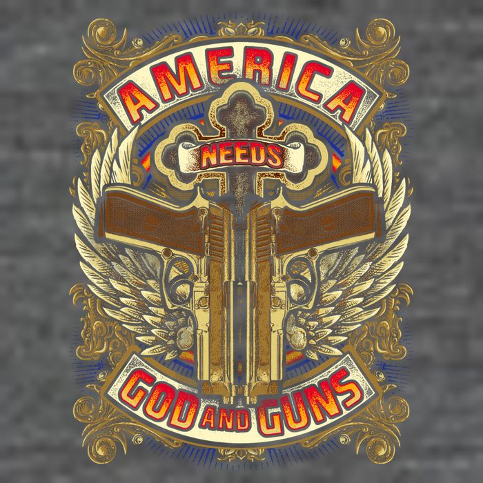 America Needs God And Guns Tall T-Shirt