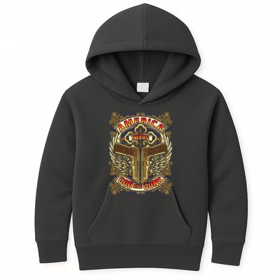 America Needs God And Guns Kids Hoodie