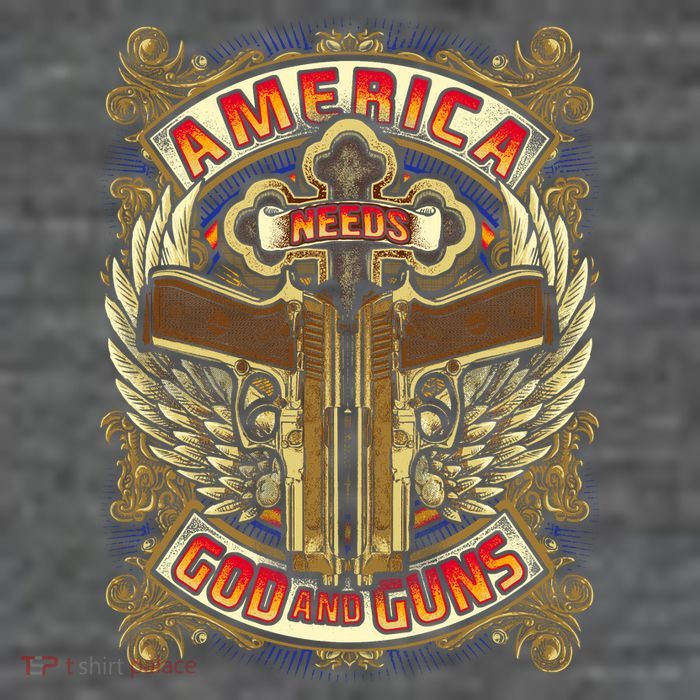 America Needs God And Guns Kids T-Shirt
