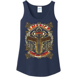 America Needs God And Guns Ladies Essential Tank