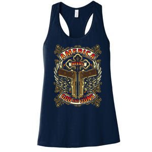 America Needs God And Guns Women's Racerback Tank