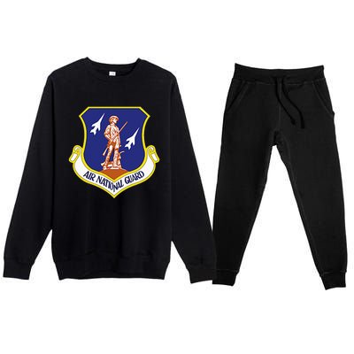 Air National Guard Military Veteran Patriotic Premium Crewneck Sweatsuit Set